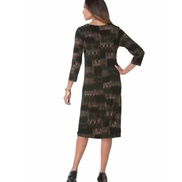 Roaman"s Safari Green Multi Jungle Shift Dress - Picture 2 of 8